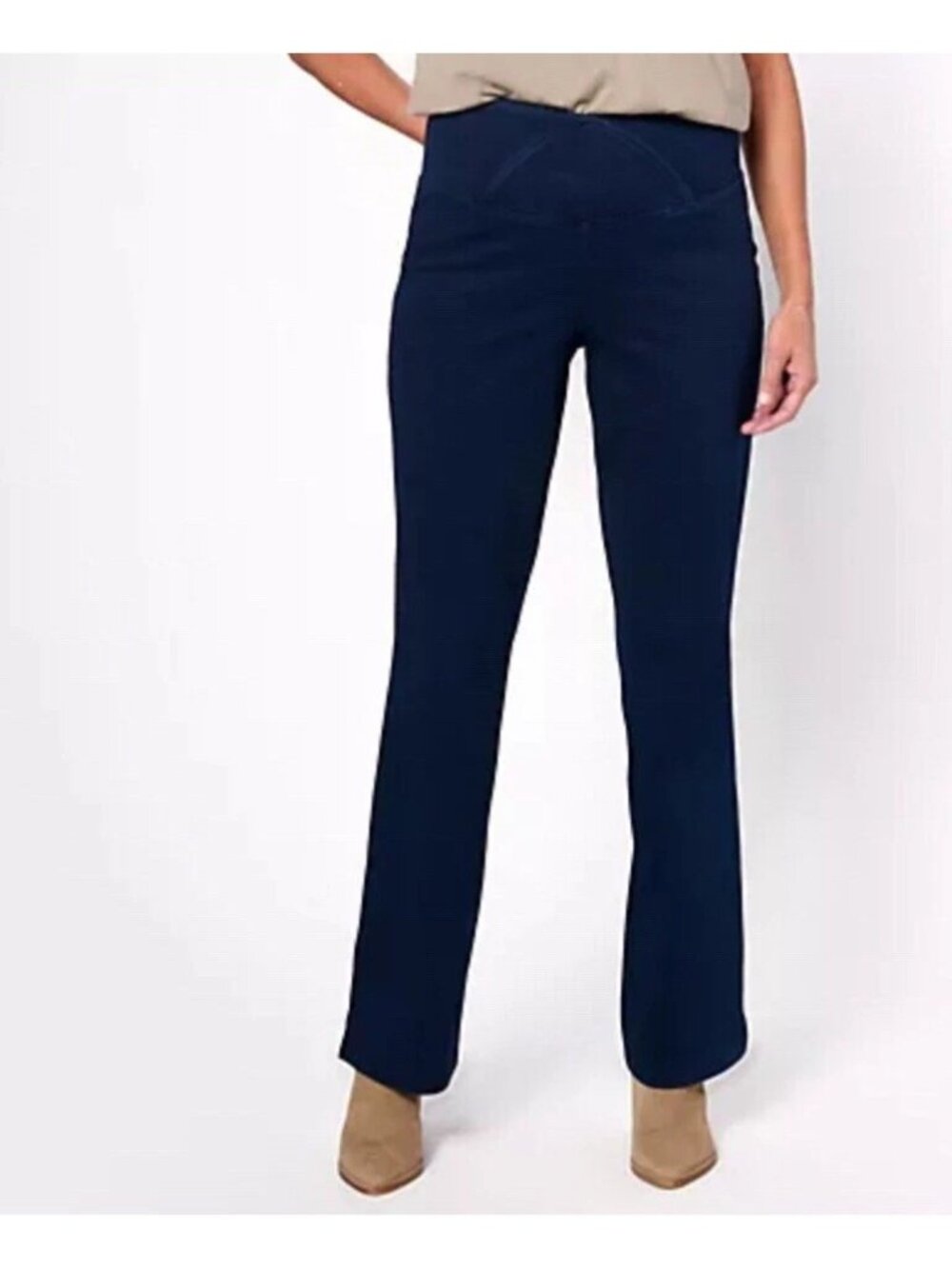 Women with Control Flare Pants Size 32W Regular Elite Prime Stretch Denim Indigo